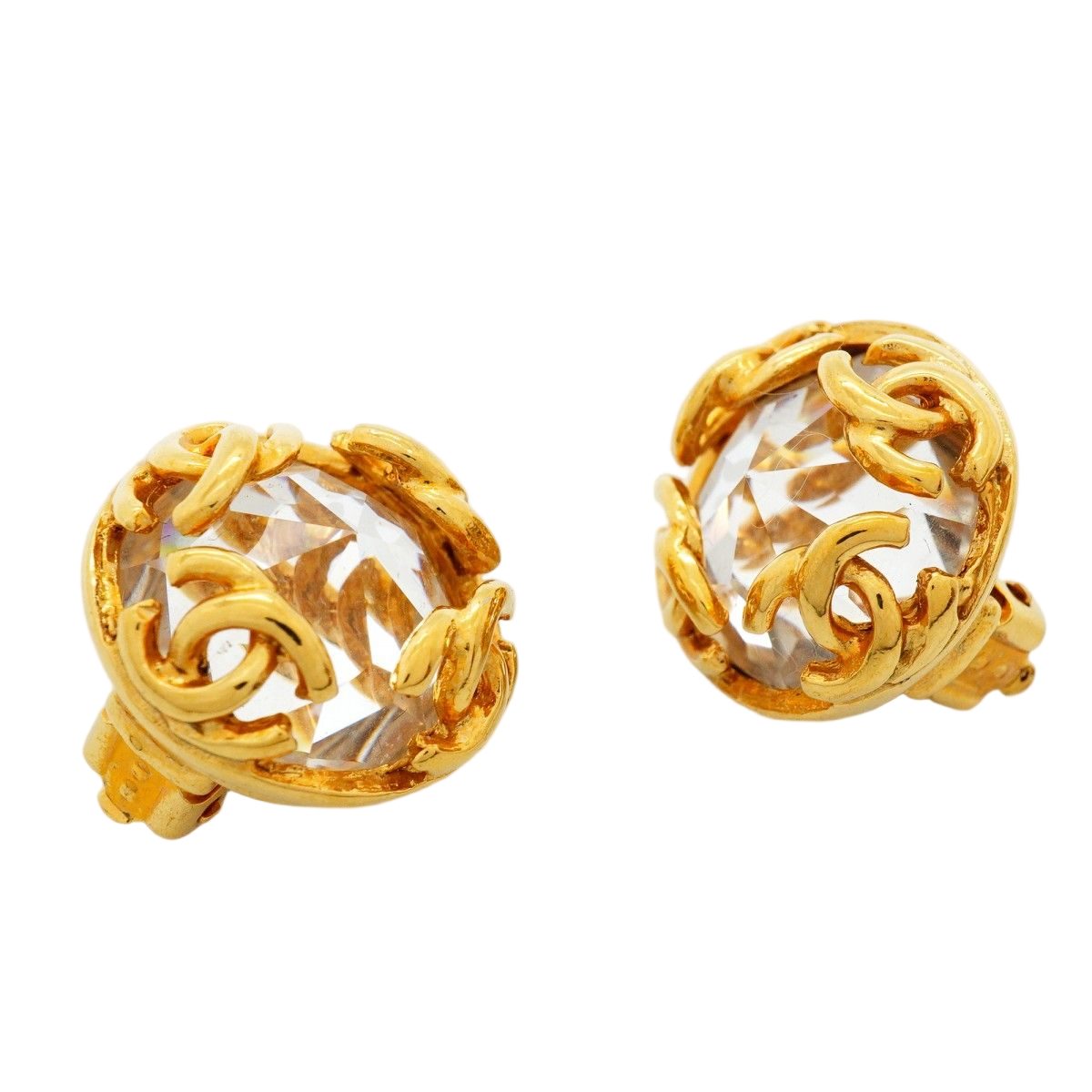 Chanel Earrings Vintage CC Logo Round — view 2