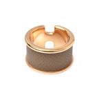 Hermes Ring Olympe GM Leather Metal Size S 11 Etoupe — view 6