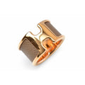Hermes Ring Olympe GM Leather Metal Size S 11 Etoupe