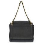 Chanel 255 Chocobar Lambskin Black Gold Hardware Shoulder Bag 0023 — view 2