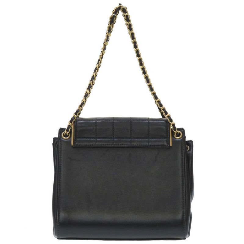 Chanel 255 Chocobar Lambskin Black Gold Hardware Shoulder Bag 0023 — view 2