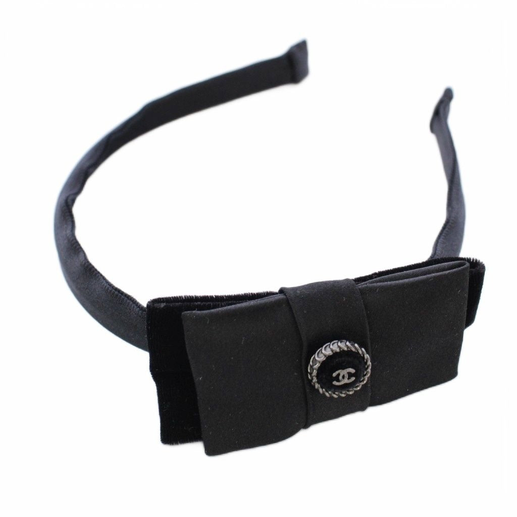 Chanel Headband Ribbon Velvet Black TK Shoulder Bag
