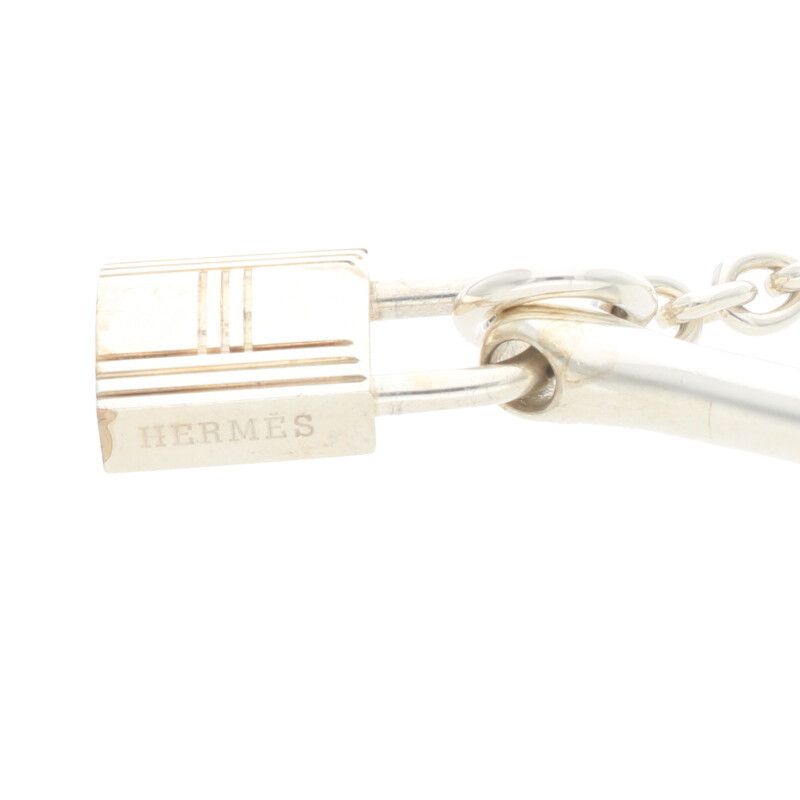 Hermes Padlock Silver Chain Necklace — view 4