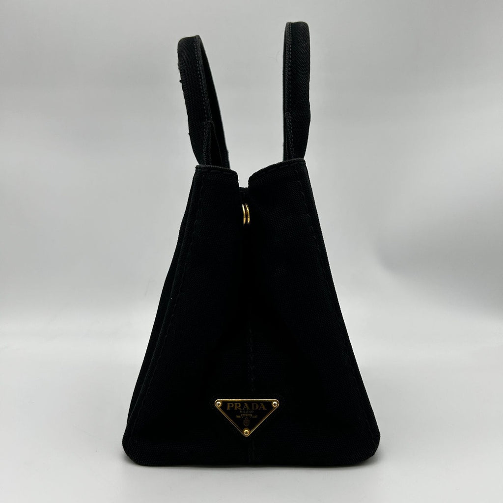 Prada 2-Way Canvas Tote Black Canapa PM Nero Tarco — view 3