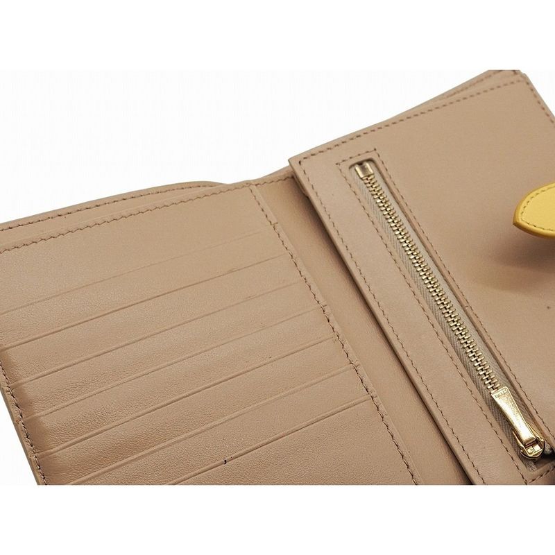 Celine Medium Strap Wallet Calfskin Nude Beige Citron Yellow Bicolor — view 7