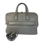 Gucci Soho Grey Silver Hardware Leather Business Bag Shoulder