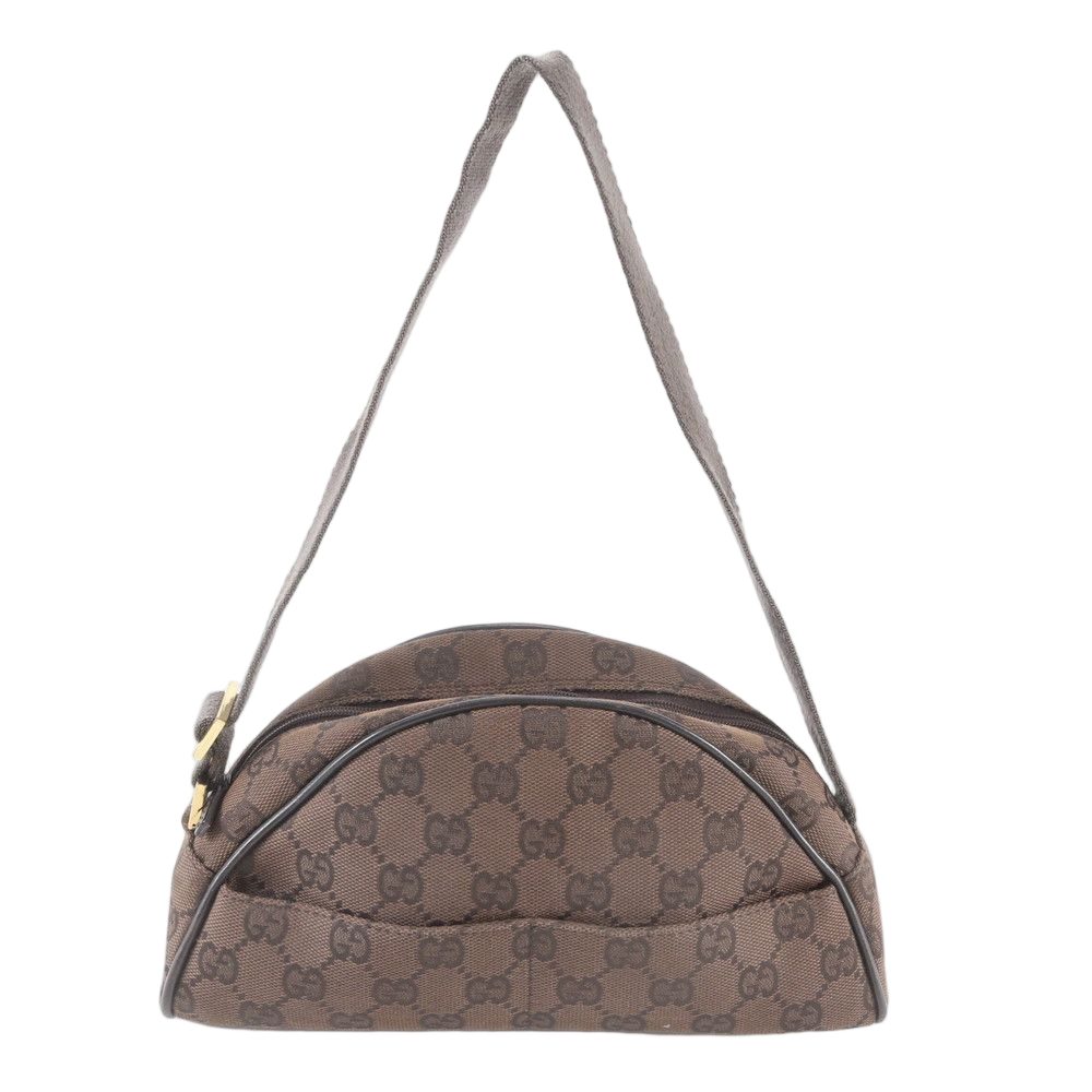 Gucci GG Canvas Shoulder Bag Tote Hand Brown