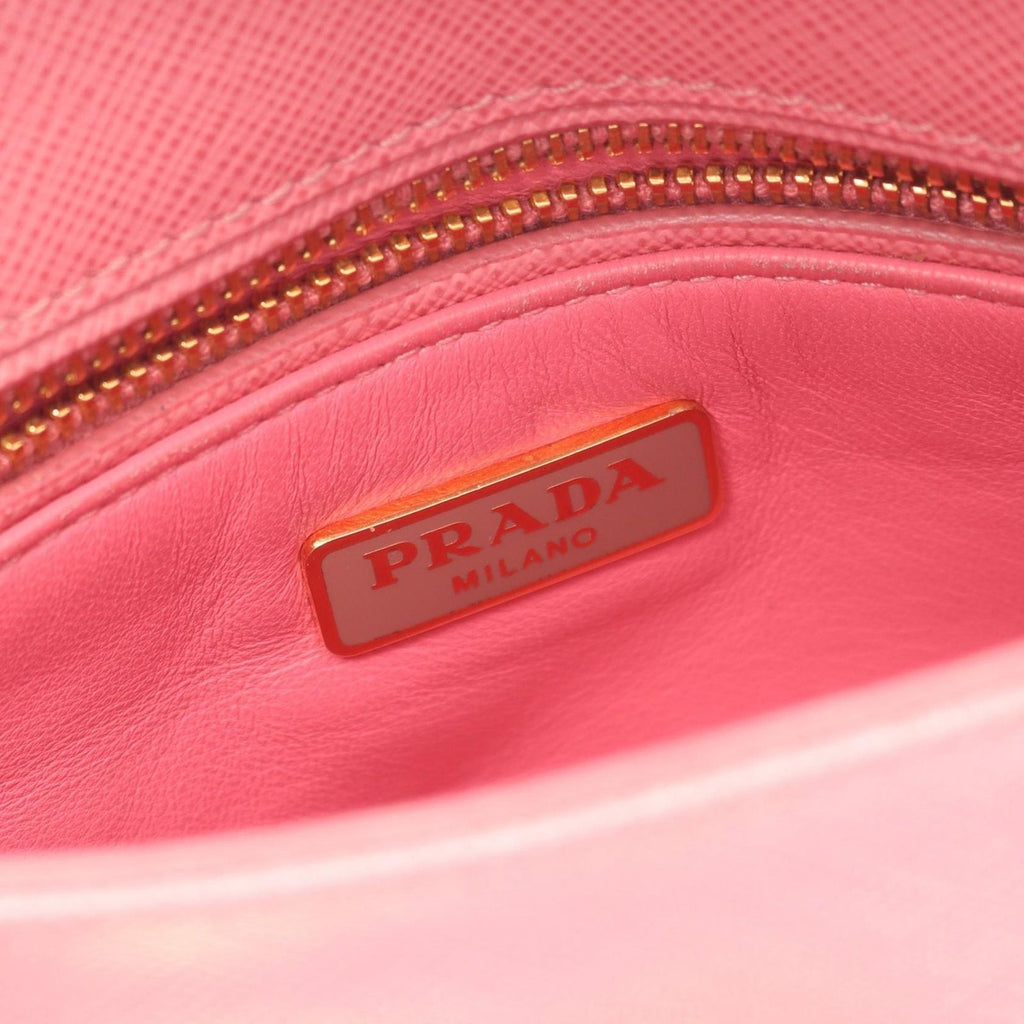 Prada Pink Saffiano Leather Shoulder Bag — view 4