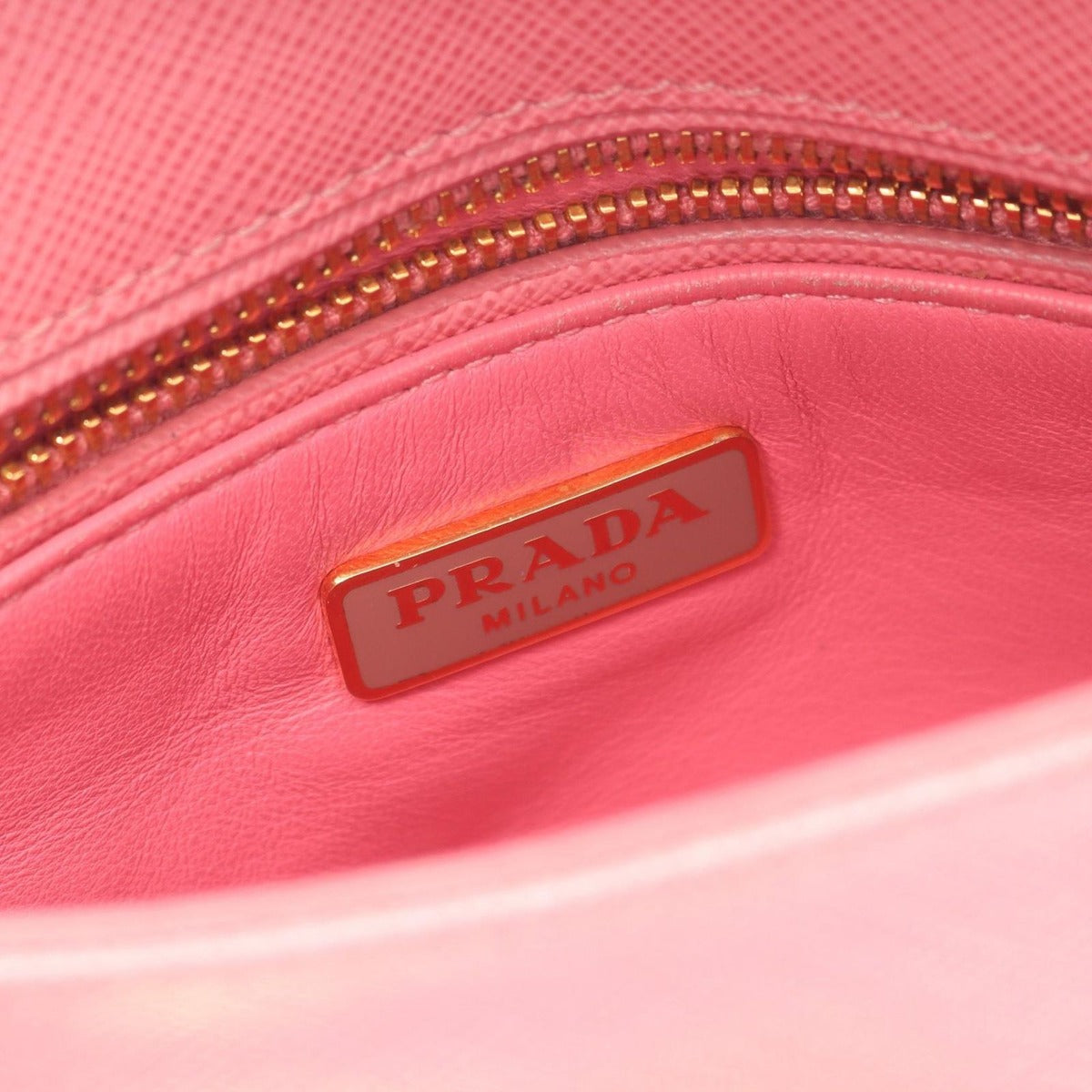 Prada Pink Saffiano Leather Shoulder Bag — view 4