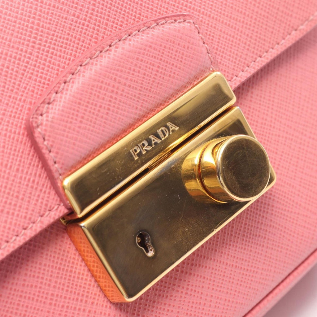 Prada Pink Saffiano Leather Shoulder Bag — view 9