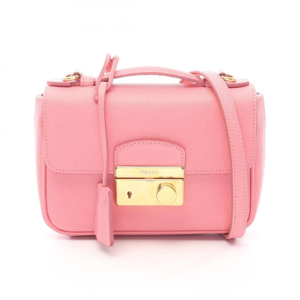 Prada Pink Saffiano Leather Shoulder Bag