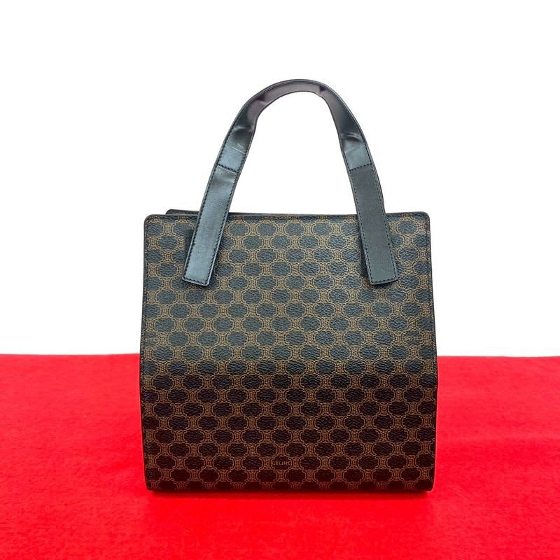 Celine Vintage Macadam Blason Pattern Leather Handbag Mini Tote Bag