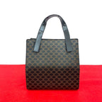 Celine Vintage Macadam Blason Pattern Leather Handbag Mini Tote Bag