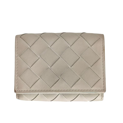 Bottega Veneta Intrecciato Tiny Trifold Wallet Compact White Blue