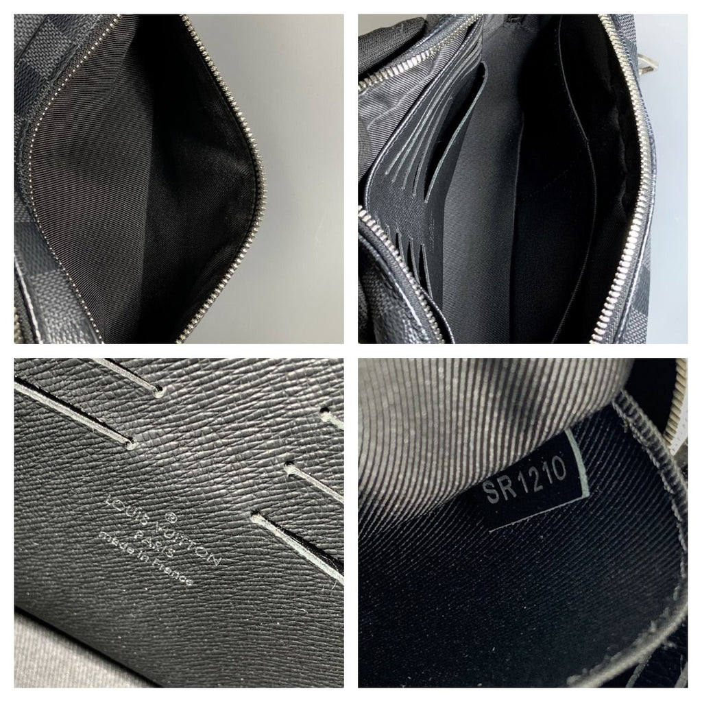 Louis Vuitton Damier Graphite Pochette Kasai Second Bag Black — view 7