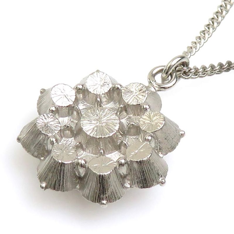 Chanel Crystal Floral Silver Necklace — view 5