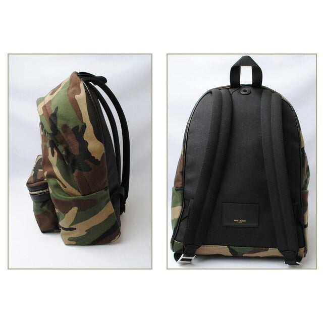 Saint Laurent Backpack YSL City Camouflage Army Green — view 3