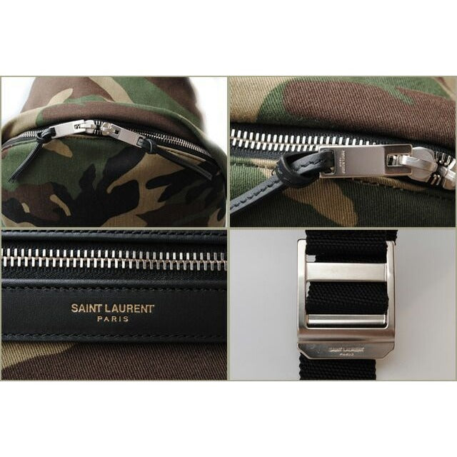 Saint Laurent Backpack YSL City Camouflage Army Green — view 4