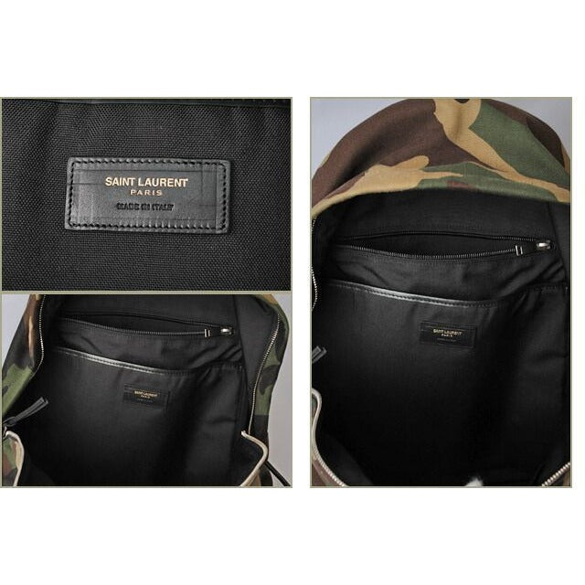 Saint Laurent Backpack YSL City Camouflage Army Green — view 6