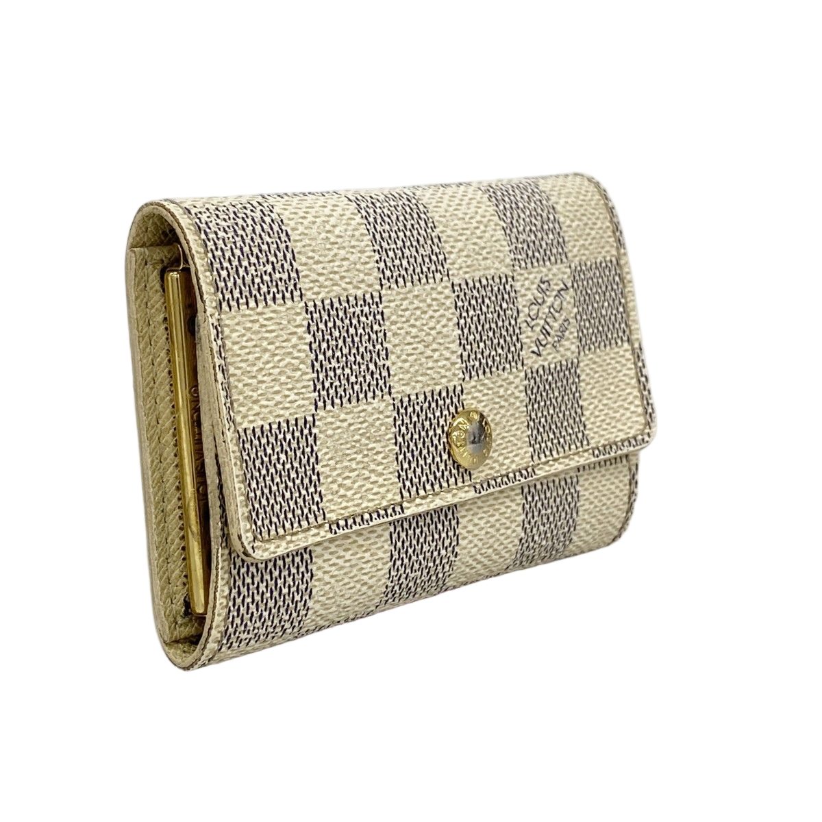 Louis Vuitton Key Case Damier Azur Multy 6 White Key Holder — view 2