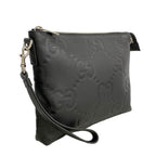 Gucci Shoulder Bag Jumbo GG Leather Black Silver — view 2