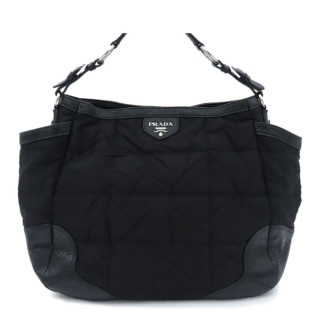 Prada Shoulder Bag Black Nylon Oneshoulder Quilted