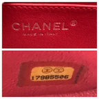 Chanel CC Logo Turnlock Soft Caviar Mini Quilted Chain Shoulder Bag Pink — view 9