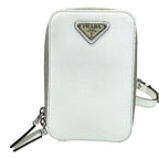 Prada 2 Vz039 Shoulder Bag Body Mini Triangle Logo Leather White — view 2