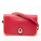 Loewe Anagram Ines Crossbody Bag Pink Orange Leather