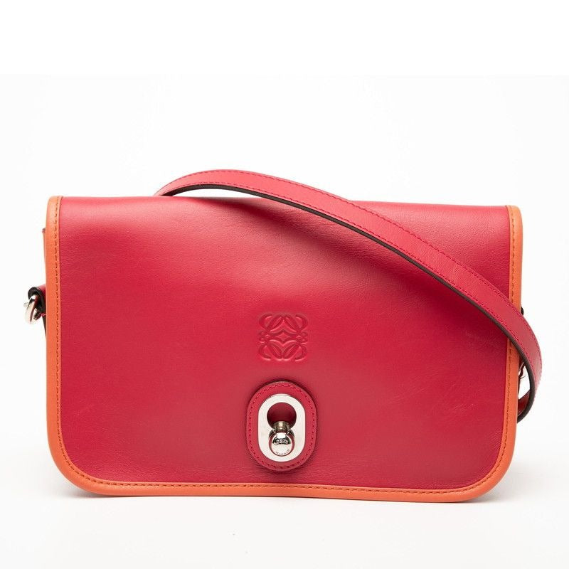 Loewe Anagram Ines Crossbody Bag Pink Orange Leather — view 2