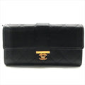 Chanel Quilted CC Logo Turnlock Wallet Black