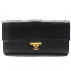 Chanel Quilted CC Logo Turnlock Wallet Black