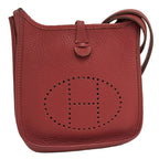 Hermes Shoulder Bag Evelyne TPM Red Leather