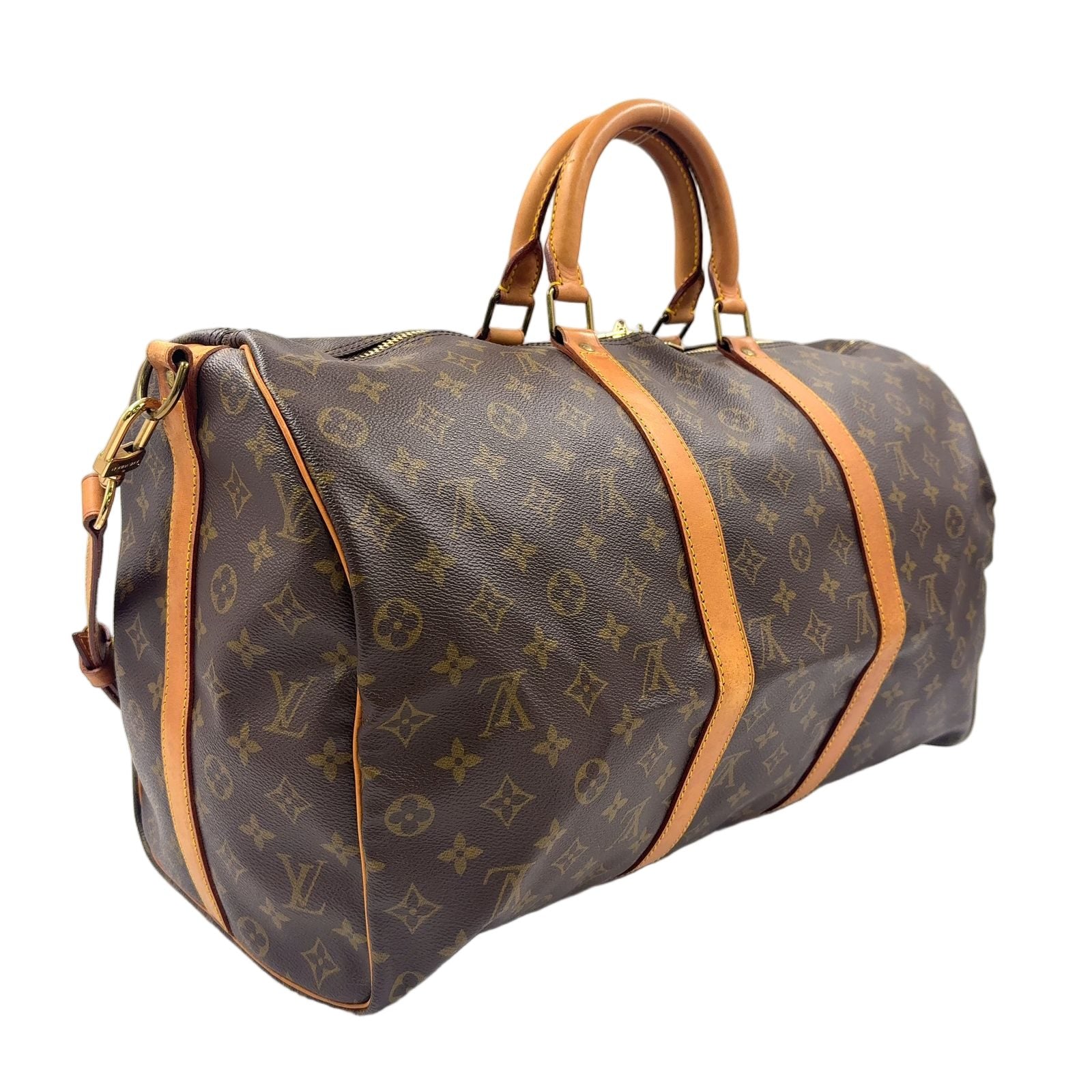 Louis Vuitton Keepall Bandouliere 50 Monogram Leather Brown Light Boston — view 2