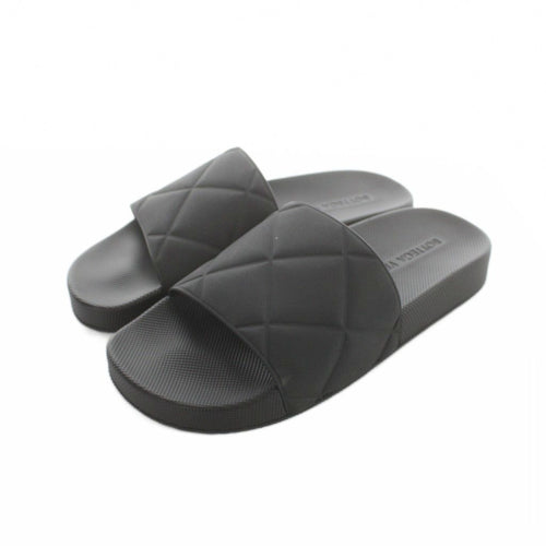 Bottega Veneta Sandals Flat Intrecciato Platform Logo Slide 37 Black