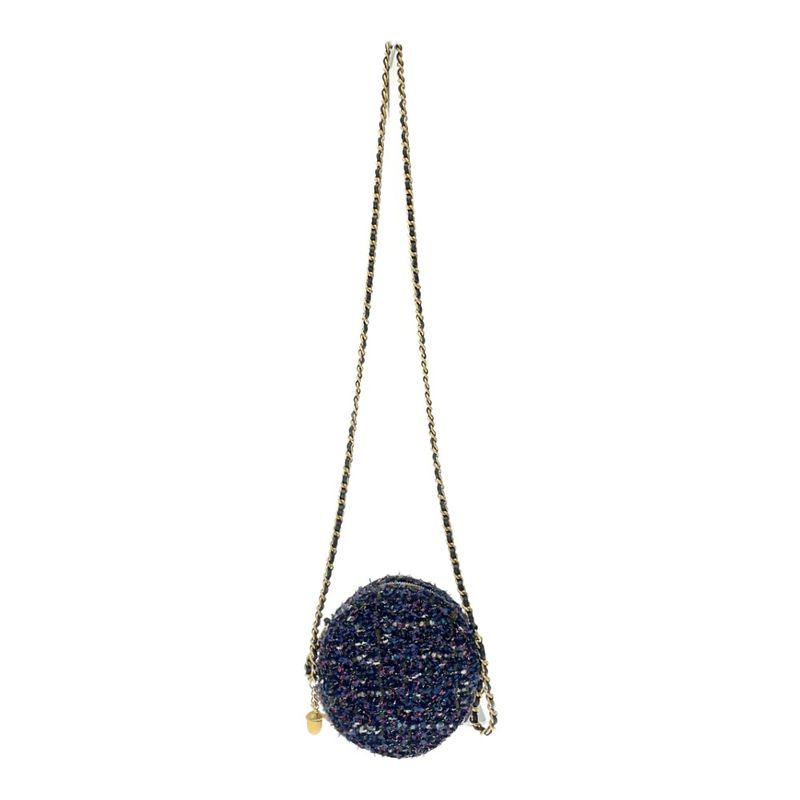 Chanel Tweed Round Chain Shoulder Bag Multicolor — view 5