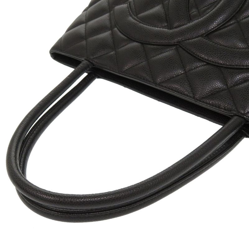 Chanel Medallion Tote Caviar Leather Black Silver Hardware 7 th Bag — view 5