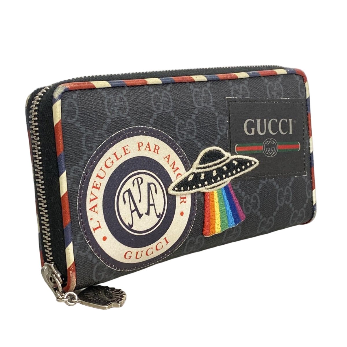 Gucci Wallet GG Supreme Black Silver — view 2