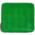 Bottega Veneta Intrecciato Wallet Zip Around Bifold Leather Green