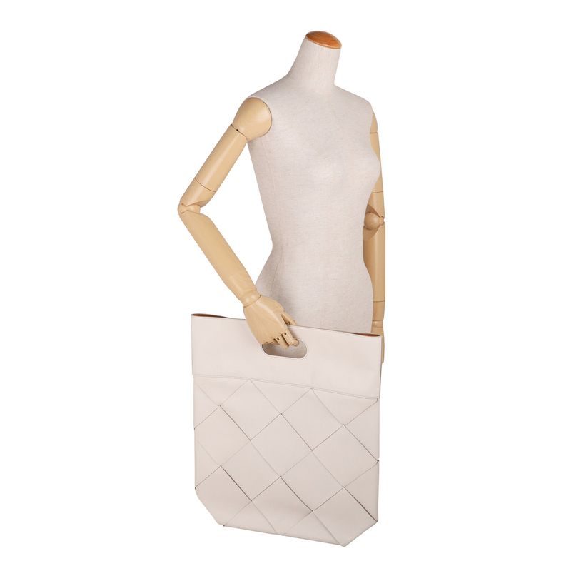 Bottega Veneta Tote Bag Leather Woven Slip Small Ivory — view 6