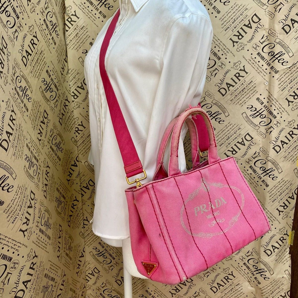 Prada Shoulder Bag Canapa Pink — view 3