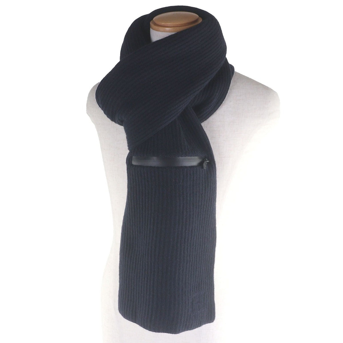 Hermes Wool Cashmere H Logo City Pocket Knit Scarf Stole — view 2
