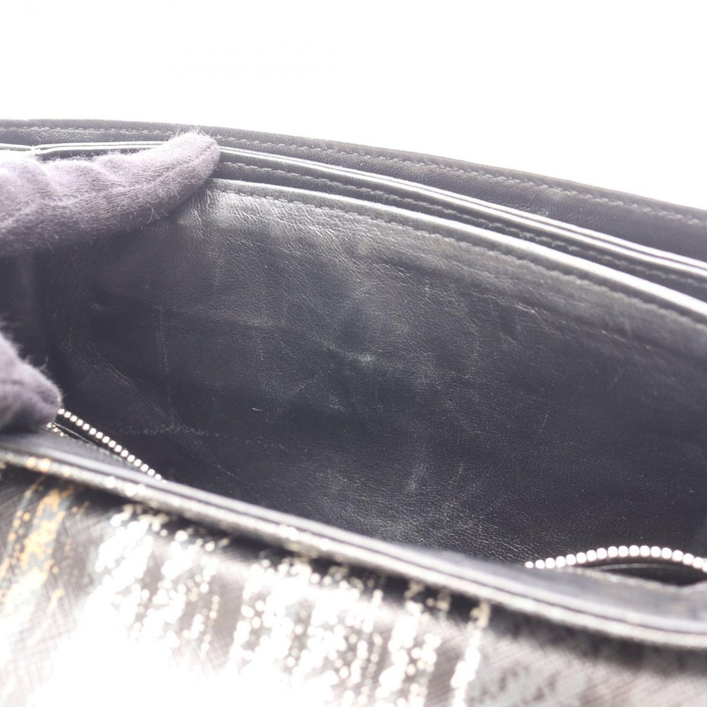 Prada Shoulder Bag Green Black Leather Chain — view 7