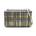 Prada Shoulder Bag Green Black Leather Chain