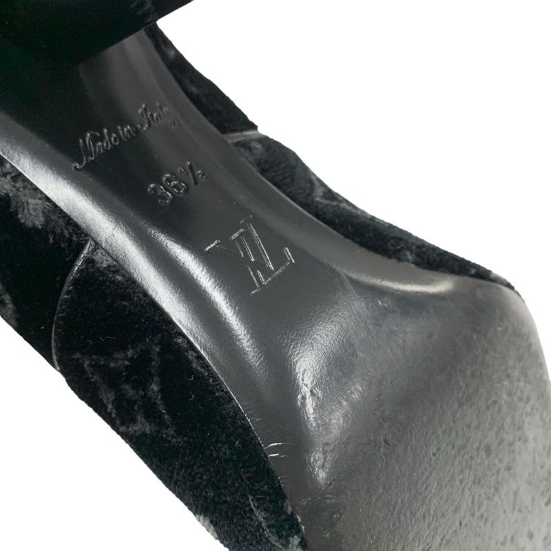 Louis Vuitton Silhouette Line Boots Short Shoes Velor Black Monogram — view 8