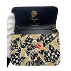 Chanel Mini Chain Shoulder Year End Checkered Flag Black Beige — view 7