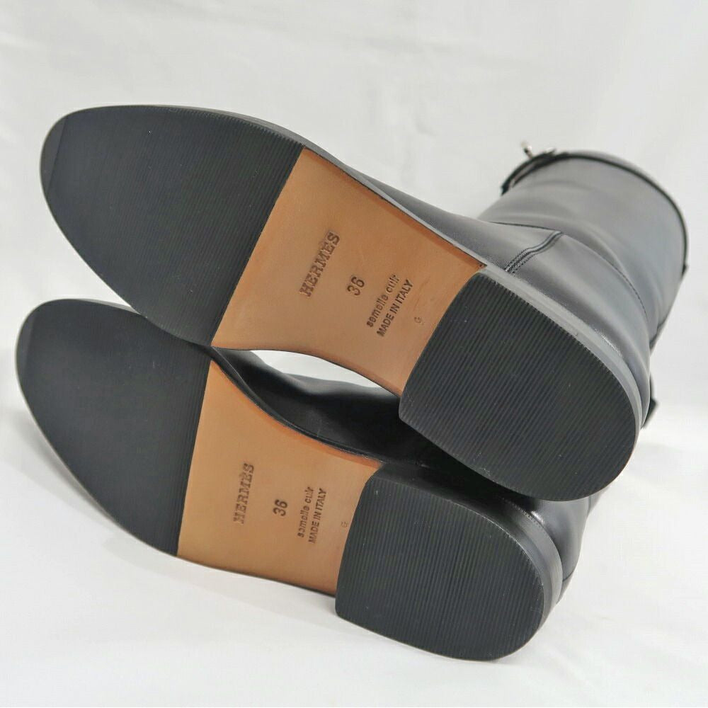 Hermes Jumping Boots 36 Silver Black Cles — view 7