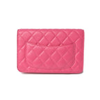 Chanel Chain Wallet Shoulder Bag Long Clutch Lambskin Pink Silver — view 2