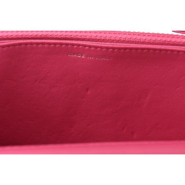 Chanel Chain Wallet Shoulder Bag Long Clutch Lambskin Pink Silver — view 7
