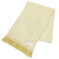 Hermes Leather Patch Scarf Wavy Double Face Cashmere Yellow